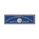 Shackleford Banks Sand Dollar Navy Latitude Longitude | Real Wood Art Print