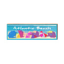 Atlantic Beach Colorful Beach Umbrellas | Real Wood Art Print