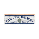 Edisto Beach Sea Turtle White Latitude Longitude | Real Wall Art Print | Wall Art Print on Real Wood