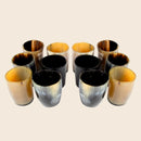Horn Whiskey Shot Glasses Pack 12 - Holds Upto 6.5 oz, Natural