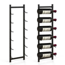 Simple Black Metal Wall Mounted 6-Bottle Wine Rack