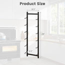 Simple Black Metal Wall Mounted 6-Bottle Wine Rack