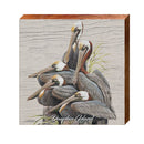 Art Lamay's Dauphin Island Pelicans Perched | Wall Art Print on Real Wood