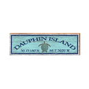 Dauphin Island, Alabama Sea Turtle Latitude Longitude Wooden Sign | Wall Art Print on Real Wood