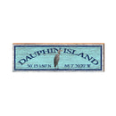 Dauphin Island Heron Blue Latitude Longitude | Wall Art Print on Real Wood