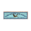 Dauphin Island, Alabama Pelican Latitude Longitude Wooden Sign | Wall Art Print on Real Wood