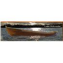 Lake Holcombe Red Boat Sunset Home Decor Art Print on Real Wood