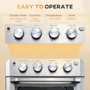Silver Stainless Steel Convection Toaster Oven Kitchen Air Fryer