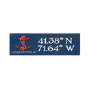 Charlestown, RI Red Anchor Navy Latitude Longitude | Wall Art Print on Real Wood