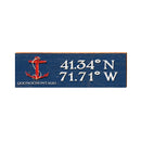 Quonochontaug Red Anchor Navy Latitude Longitude | Wall Art Print on Real Wood