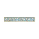 Quonochontaug Coastal Blue Sign | Wall Art Print on Real Wood