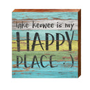 Lake Keowee, South Carolina Happy Place Colorful Wooden Sign | Wall Art Print on Real Wood | Lake Cabin Lodge House Home Decor