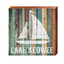 Lake Keowee Sailboat Orange Boards | Real Wood Art Print