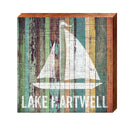 Lake Hartwell Sailboat Orange Boards | Real Wood Art Print