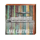 Lake Hartwell Pontoon Boat Orange Boards | Real Wood Art Print