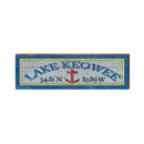 Lake Keowee Anchor Blue/Yellow Latitude Longitude | Real Wood Art Print
