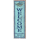 Welcome Chesapeake Beach Blue Crab Blue Latitude Longitude | Wall Art Print on Real Wood
