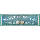 North Beach Triple Shells Water Latitude Longitude | Wall Art Print on Real Wood
