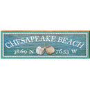 Chesapeake Beach Triple Shells Water Latitude Longitude | Wall Art Print on Real Wood
