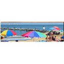 North Beach, Maryland Beach Umbrellas | Wall Art Print on Real Wood