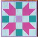 Pink Barn Quilt Wooden Sign | Wall Art Print on Real Wood