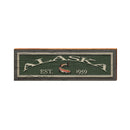 Alaska Established Date Rainbow Trout Lodge Green Wooden Sign | Wall Art Print on Real Wood
