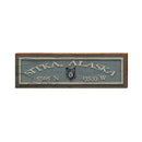 Sitka, Alaska w/ Bear Wooden Sign | Wall Art Print on Real Wood | Lodge Blue