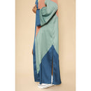 [SIZE L] Chevron Kimono Big Long Textured Satin Duster | Light Jacket, Outdoor Robe, Swimsuit Coverup