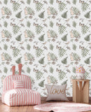 Pink Flowers and Hares Wallpaper