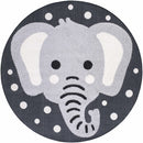 Kids Elephant Animal Print Nursery Outdoor Area Rug - Clearance