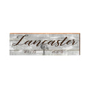 Lancaster Windmill White Latitue Longitude | Real Wood Wall Art Print