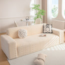 High Stretch Embossed Geometric Slipcover for Couch, Cozy Plush Fleece Couch Cover