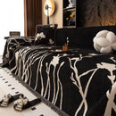 Modern Abstract Floral Sofa Throw Blanket, Decor Furniture Protector for Living Room
