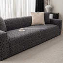 3D Jacquard Geometric Sofa Cover, High Stretch Soft Polar Fleece Slipcover for Couch