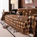 Boho Geometric Sofa Slipcovers Chenille Scratch Resistant Couch Protective Covers