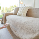 Thick Sherpa Fleece Sofa Protector Cover Stylish Durable Slipcovers for Couches and Chairs