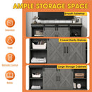 Eira Farmhouse 56-inch TV Stand with Storage Cabinet and Cable Holes, Entertainment Center Console for Living Room, Bedroom
