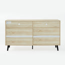 Evans 56 Inch Mid-Century Modern TV Stand with Open Shelves and Cabinets for Living Room, Bedroom