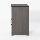 Furniture of America Farmhouse Grey 16-inch Side Table with Barn Door and Open Shelf