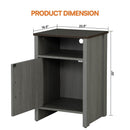 Furniture of America Farmhouse Grey 16-inch Side Table with Barn Door and Open Shelf