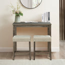 1 Traditional Breakfast Dining Table Set with 2 Stools for Apartment