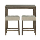 1 Traditional Breakfast Dining Table Set with 2 Stools for Apartment