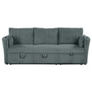 Dark Gray Faux Fur Oversized Convertible Sleeper Sectional Sofa Couch Daybed and Chair Pull Out with 2 Pillows, USB Charging Ports for Living Room