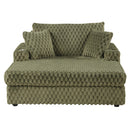 54 Inch Contemporary Indoor Upholstered Chaise Lounge Plush Sleeper Chair with Throw Pillows, 2 Cup Holders and Magazine Bags for Living Room