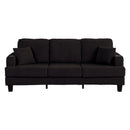 Black 3 Piece Set Comfy Sofa Couch 3-Seater & Loveseat Sofa with Storage Ottoman for Living Room with USB, Side Pockets, Pillows included