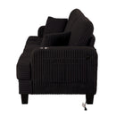 Black 3 Piece Set Comfy Sofa Couch 3-Seater & Loveseat Sofa with Storage Ottoman for Living Room with USB, Side Pockets, Pillows included
