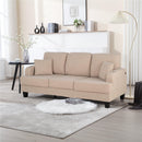 Beige 3-Piece Sofa Set with Storage Ottoman & USB Charging