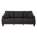 Dark Gray 3-Piece Sofa Set with Storage Ottoman & USB Charging