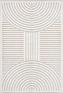 Deron Ivory 3D Rainbow Washable Rug