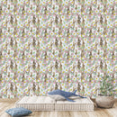 Contemporary Hares between Flowers Wallpaper Smart